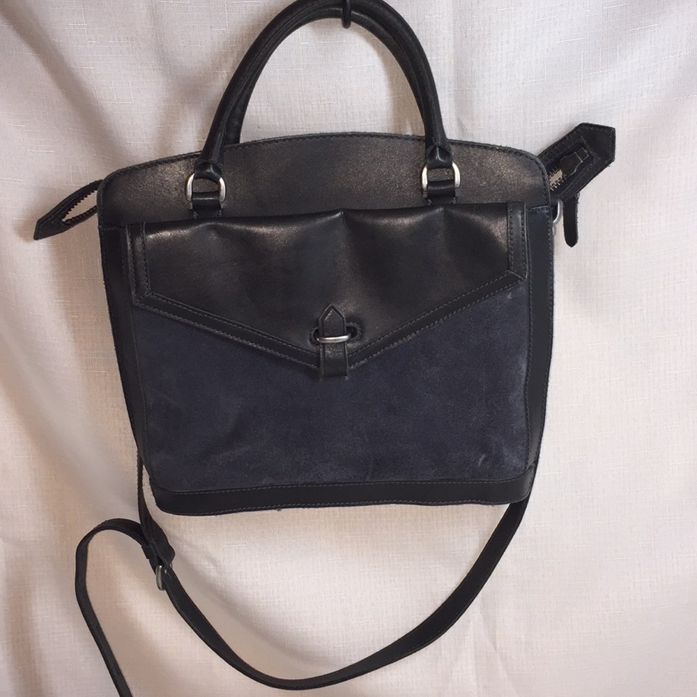 Madewell black leather Sloan satchel purse bag